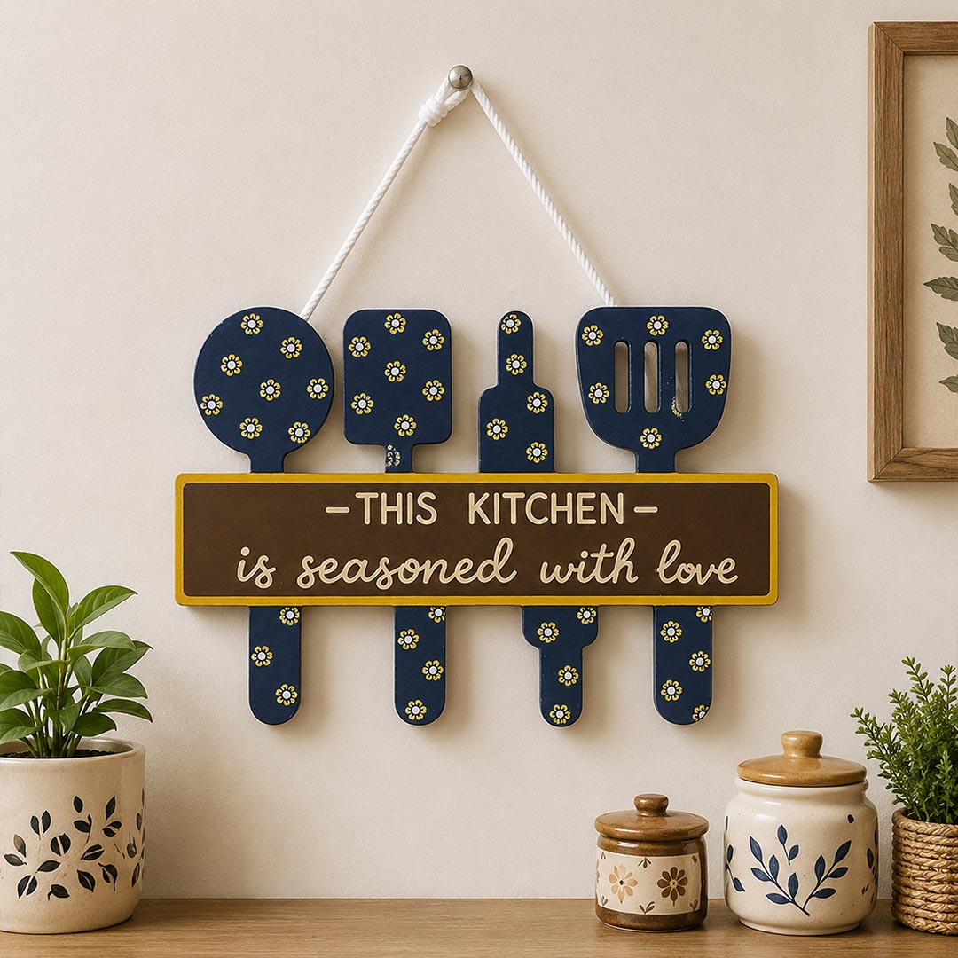 "This Kitchen is Seasoned with Love" Wall Sign | Kitchen Wall Hanger | 9×12" | Love Craft Gifts™