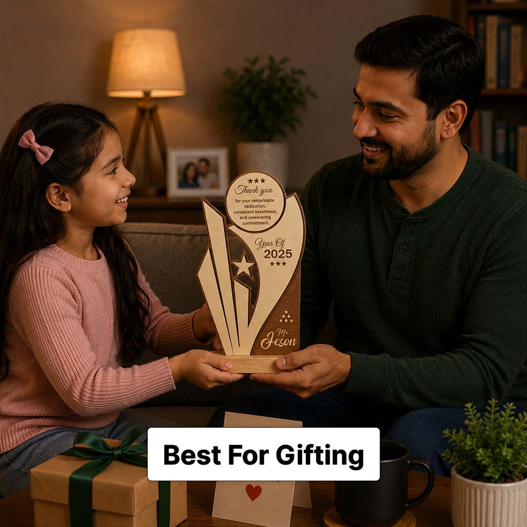 Personalized Wooden Employee Appreciation Trophy | Corporate Recognition & Achievement Trophy | Love Craft Gifts™