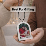 Personalized Couple Photo Car Hanging Ornament (3×2”) – Custom Picture Rearview Mirror Charm | Love Craft Gifts