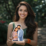 Personalized Couple Cartoon Wooden Table Stand Custom Photo Cutout Romantic Gift 6x8" | Love Craft Gifts