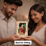 Personalized Birthday Wooden Photo Frame with Floral Design (6x8 Inch) Custom Photo Cartoon Table Top Décor Gift for Girls, Wife & Girlfriend | Love Craft Gifts