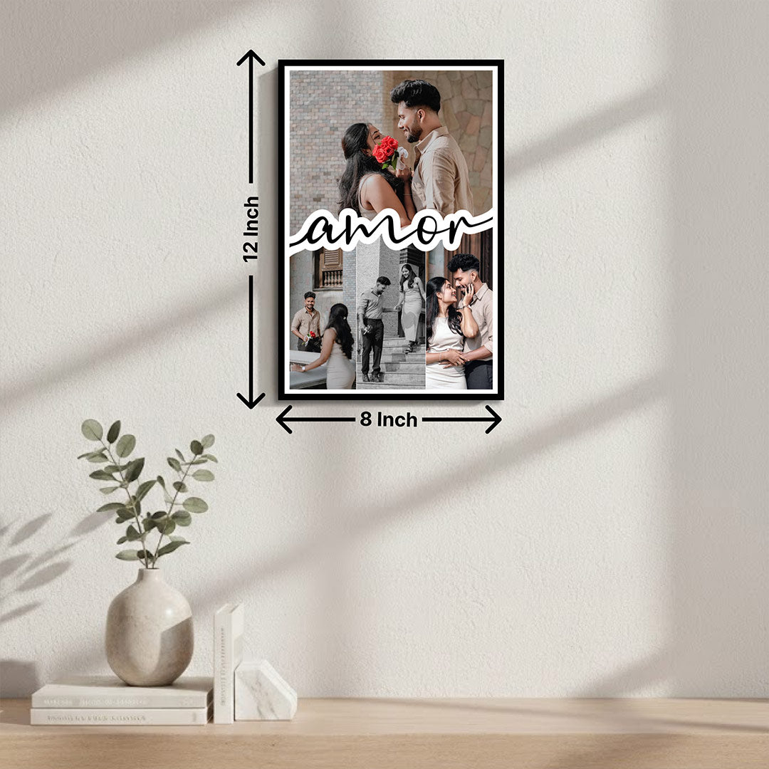 Personalized Amor Couple Photo Collage Frame – Custom Romantic Multi Photo Frame (All Sizes) | Love Craft Gifts