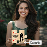 Personalized Puzzle Shape Wooden Plaque Custom Name & Date Couple Gift 8x7 Inch | Love Craft Gifts