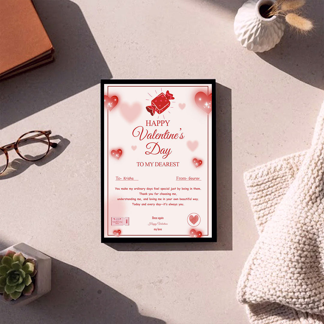 Personalized Valentine’s Day Love Message Photo Frame (8×12”) | Love Craft Gifts