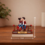Personalized Couple Love Wooden Table Stand (7x8 Inch) Custom Name Romantic Desk Décor Gift for Boyfriend & Girlfriend | Love Craft Gifts