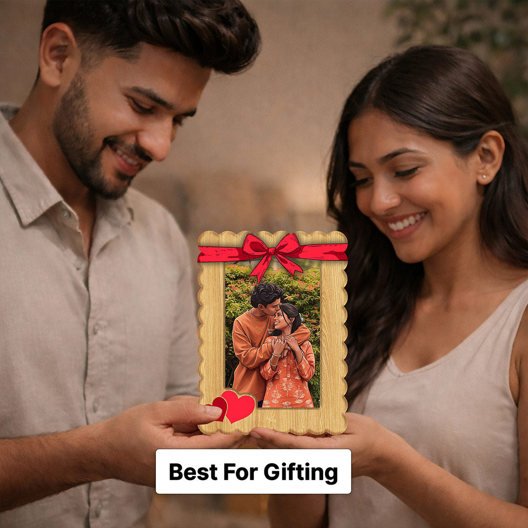 Personalized Couple Wooden Photo Frame Gift Romantic Love Desk Decor 5x7" | Love Craft Gifts