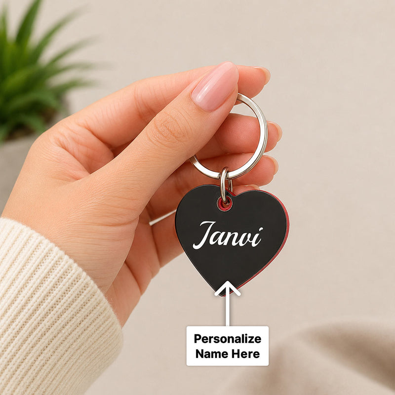 Personalized Heart Keyring Custom Engraved Metal Keychain for Everyday Use | Love Craft Gifts™