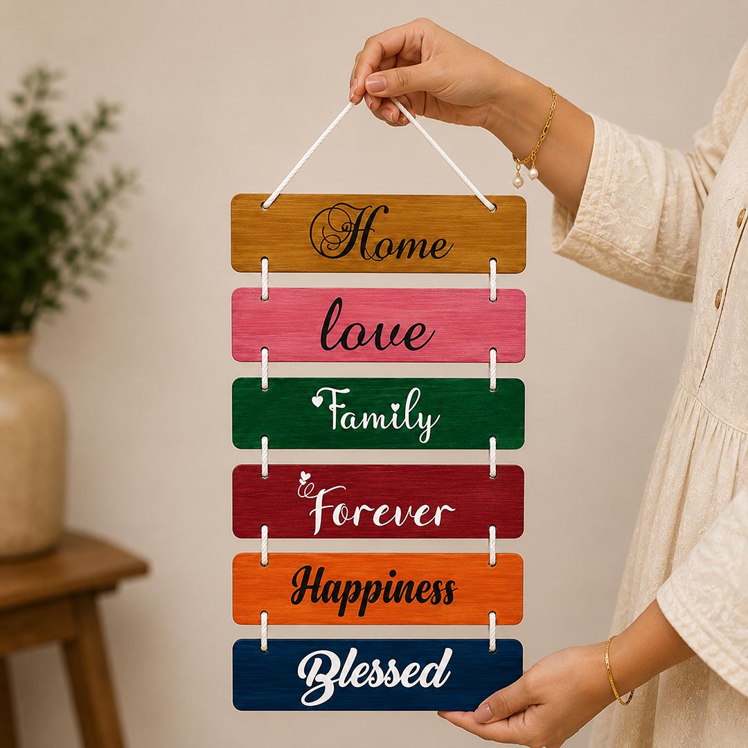 Home Love Family Forever Blessed Wooden Wall Hanging 9x18" | Love Craft Gifts™