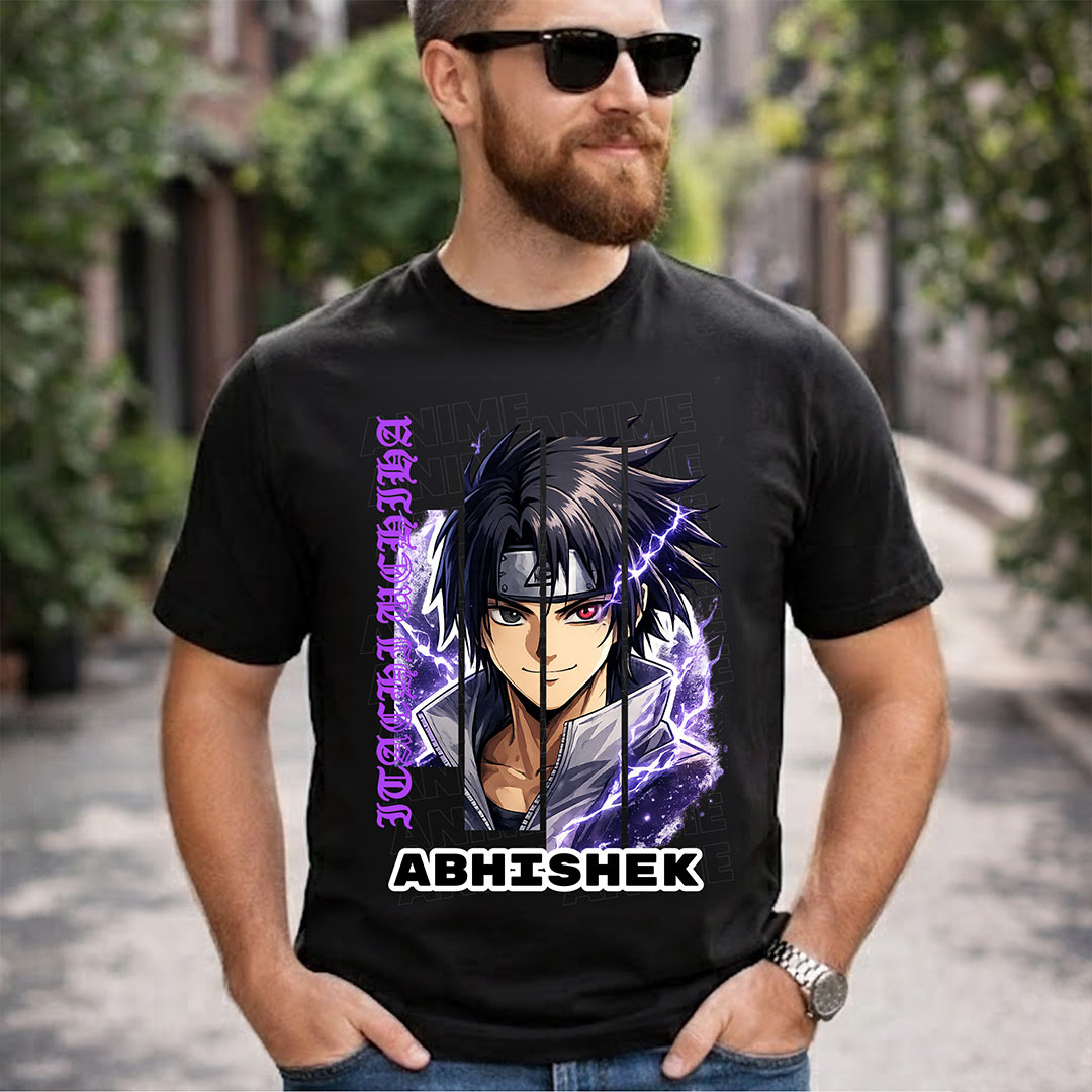 Personalized Anime Shadow Ninja Name T-Shirt for Men & Women – Custom Printed Black Tee | Love Craft Gifts