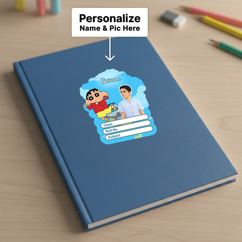 Personalized Shinchan Cartoon Kids Name Slips – Illustrated Cartoon Art School Name Stickers (2×3 Inch, 28 Stickers) | Love Craft Gifts
