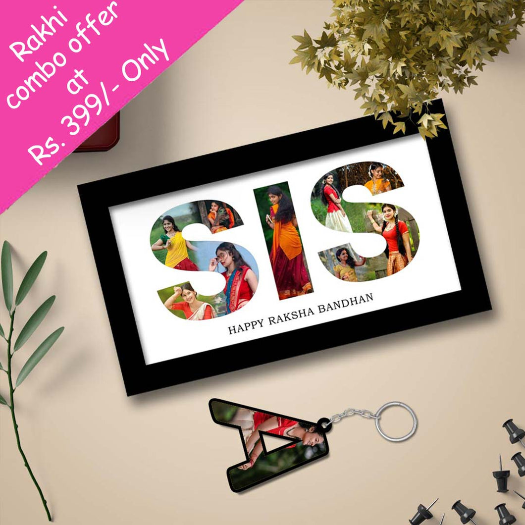 SIS– Photo Collage Frame for Sister – Raksha Bandhan Special Love Craft Gifts