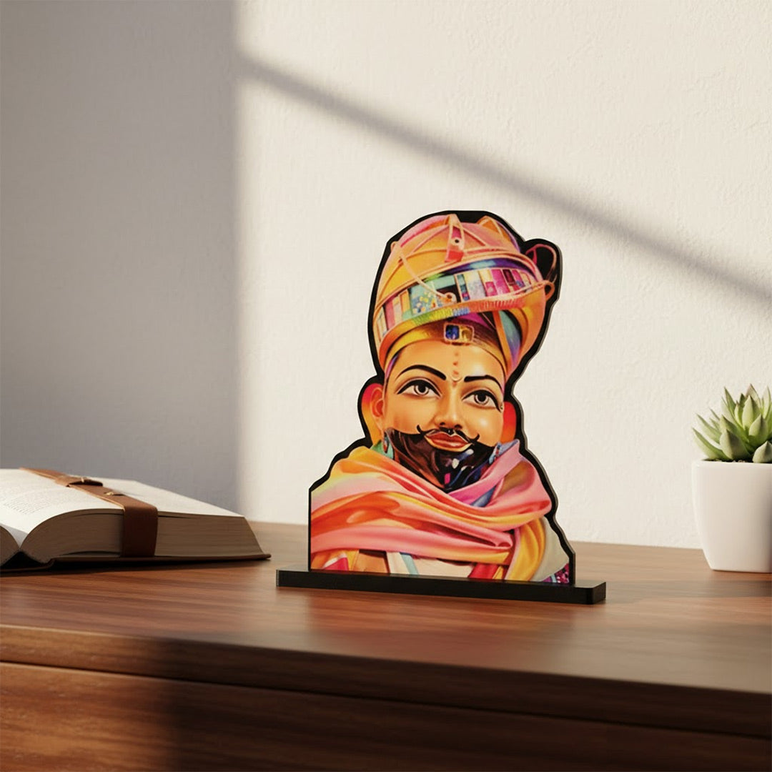 Khatu Shyam Ji Wooden Table-Top Stand (7×7”) | Love Craft Gifts