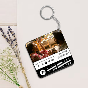 Square Shaped Spotify Photo Keychain |Love Craft Gifts
