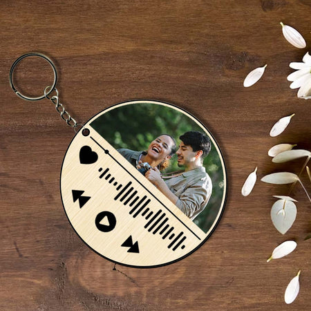 Circular Photo Song Keychain | Love Craft Gifts