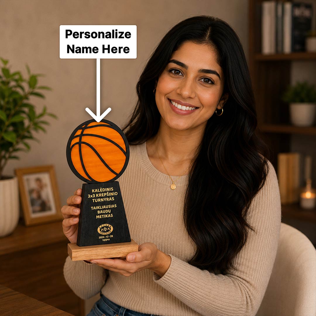 Personalized Basketball Trophy Table Stand | Achievement Gift for Players, Coaches & Teams | 9x6" | Love Craft Gifts™