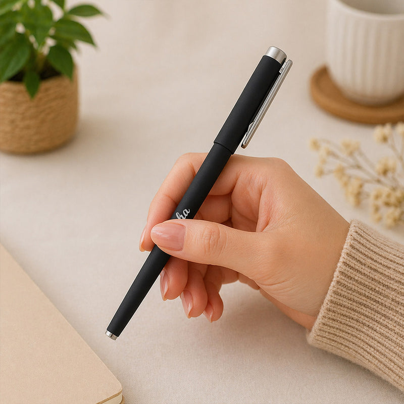 Personalized Black Name Pen Gift for Students & Office Use (Standard Size) | Love Craft Gifts™