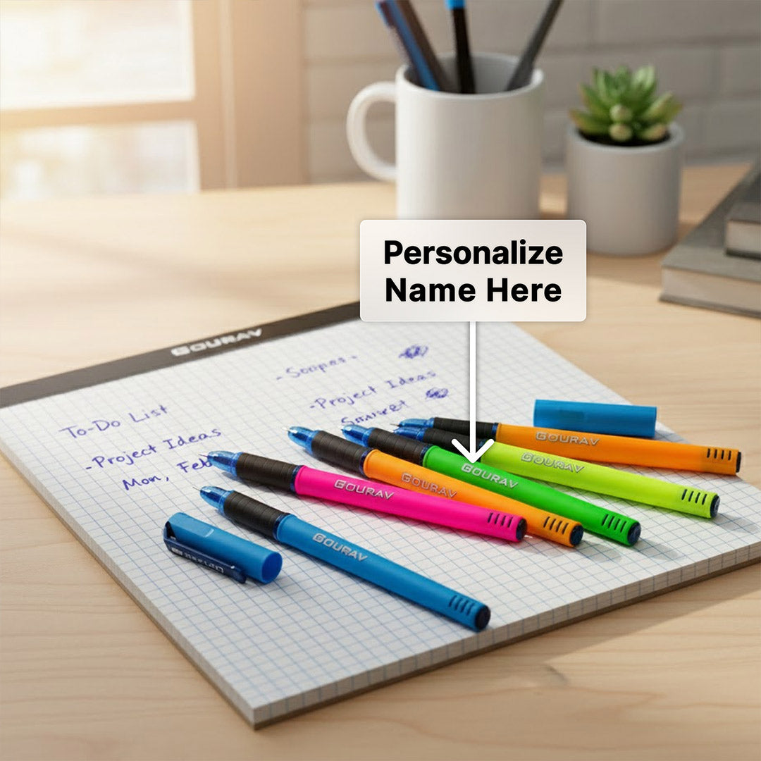 Personalized Classmate Octane Neon Blue Gel Pen – Pack of 5 | Love Craft Gifts