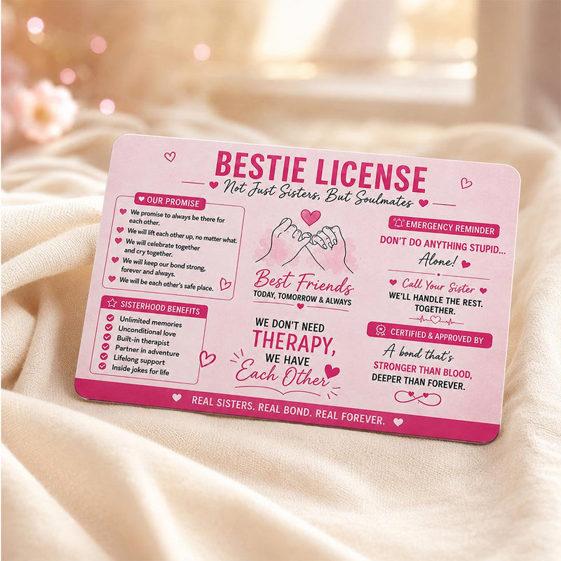 Personalized Bestie License Card | Friendship Gift for Besties | Love Craft Gifts™