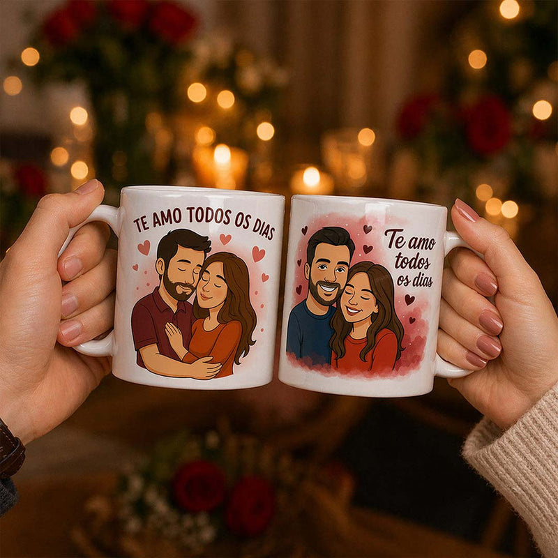 Matching Couple Ceramic Mugs Set of 2 | Romantic Keepsake Gift | Love Craft Gifts™