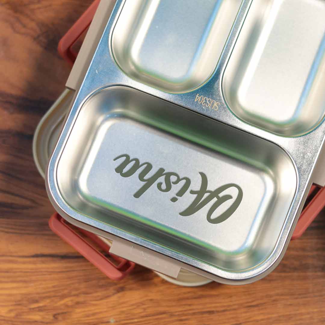 Custom Stainless Steel  Lunch Box | 3 Compartments