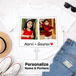 Personalized Kids Photo & Name Print White T-Shirt – Custom Unisex Casual Wear | Love Craft Gifts