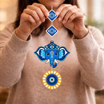 Evil Eye Elephant Wall Hanging Nazar Protection Home Décor 20x9 Inch | Love Craft Gifts