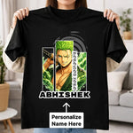 Personalized Anime Swordsman Inspired Name T-Shirt for Men & Women – Custom Printed Black Tee | Love Craft Gifts