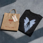 Butterfly Wings Graphic Print Black T-Shirt – Unisex Casual Wear | Love Craft Gifts