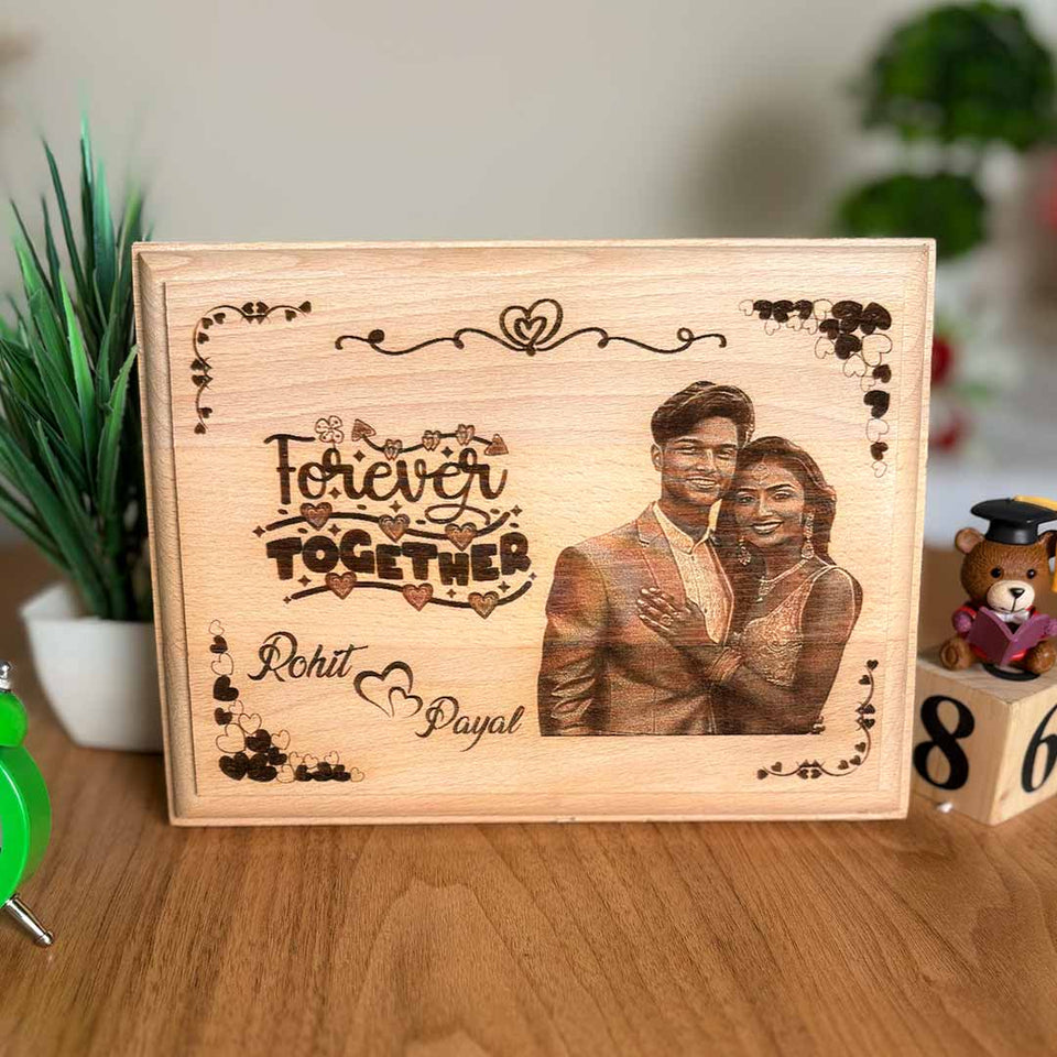 Valentine's Wooden Engraving Frame