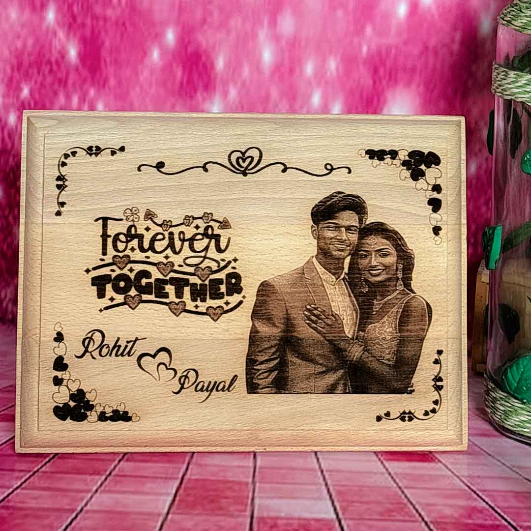 Valentine's Wooden Engraving Wooden Frame