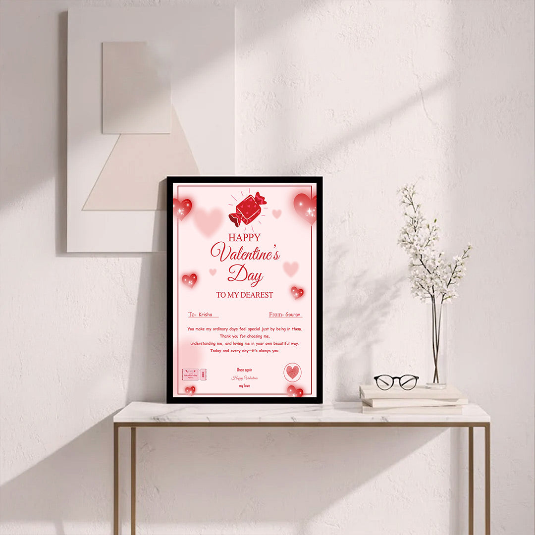 Personalized Valentine’s Day Love Message Photo Frame (8×12”) | Love Craft Gifts