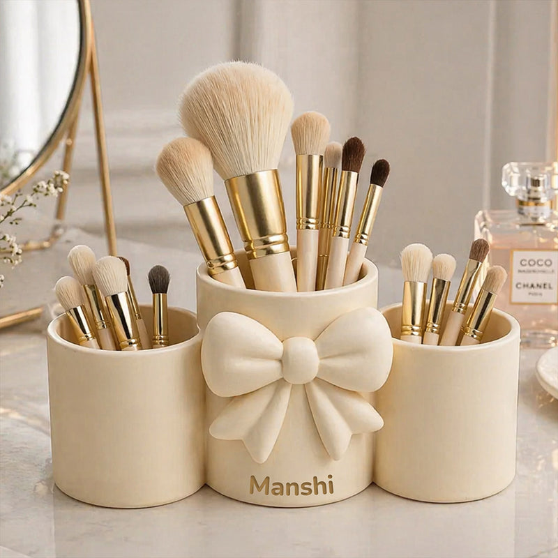 Personalized Makeup Brush Holder Organizer (Standard Size) – Custom Name Vanity Storage Gift | Love Craft Gifts™