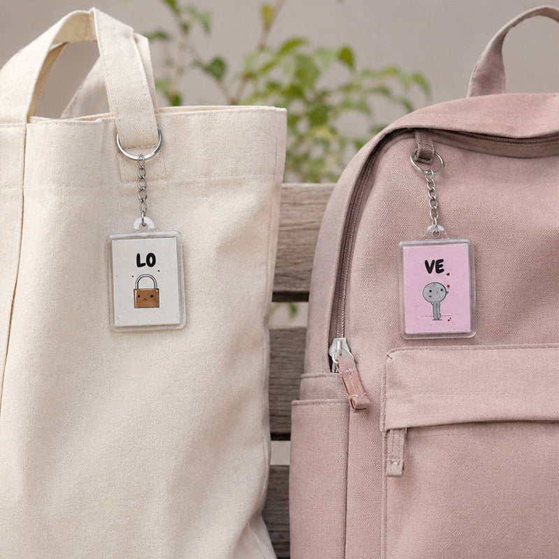 Matching Lock & Key Couple Keychain Set | Love Keyrings | Love Craft Gifts™