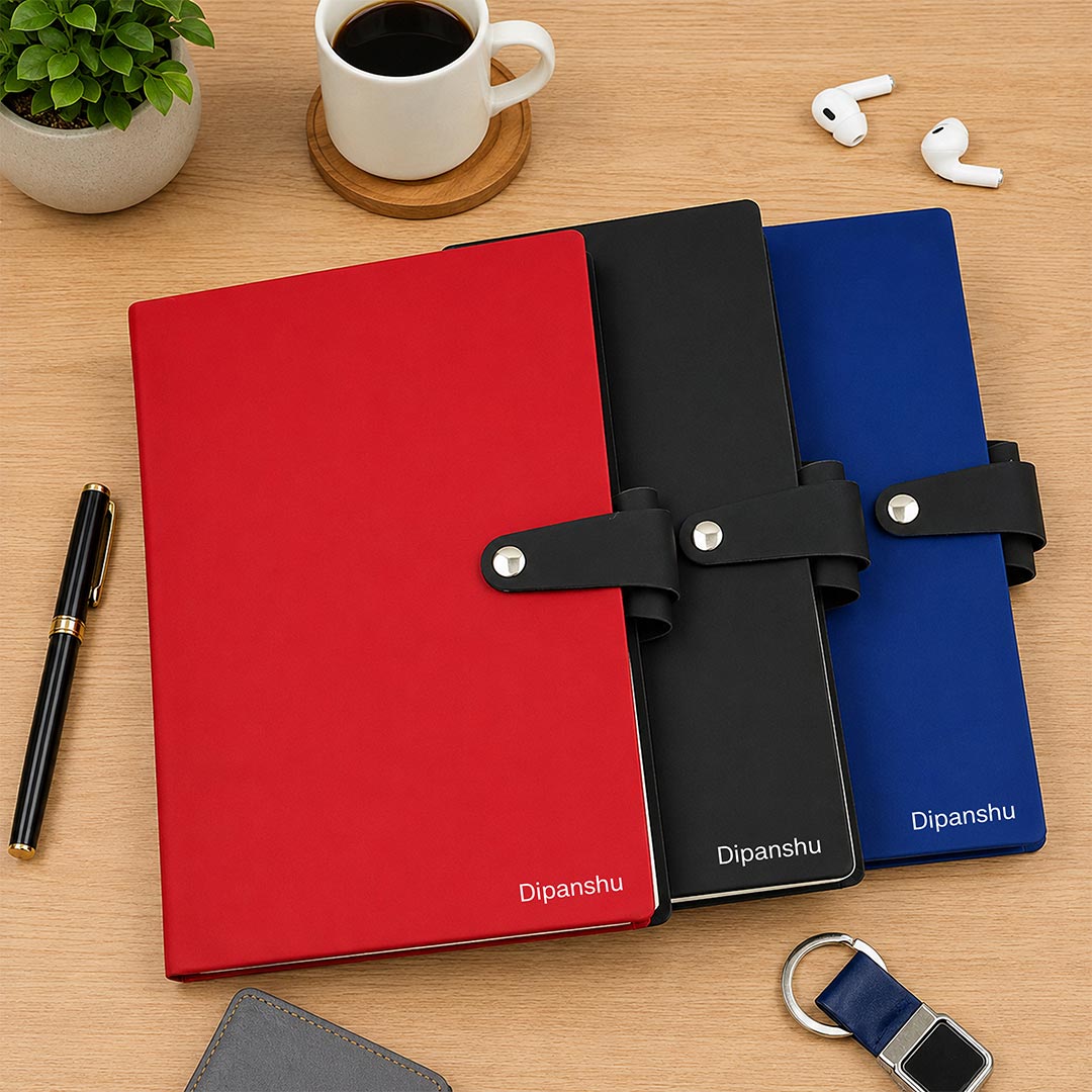 Premium PU Leather A5 Diary – Elegant and Customizable Journal