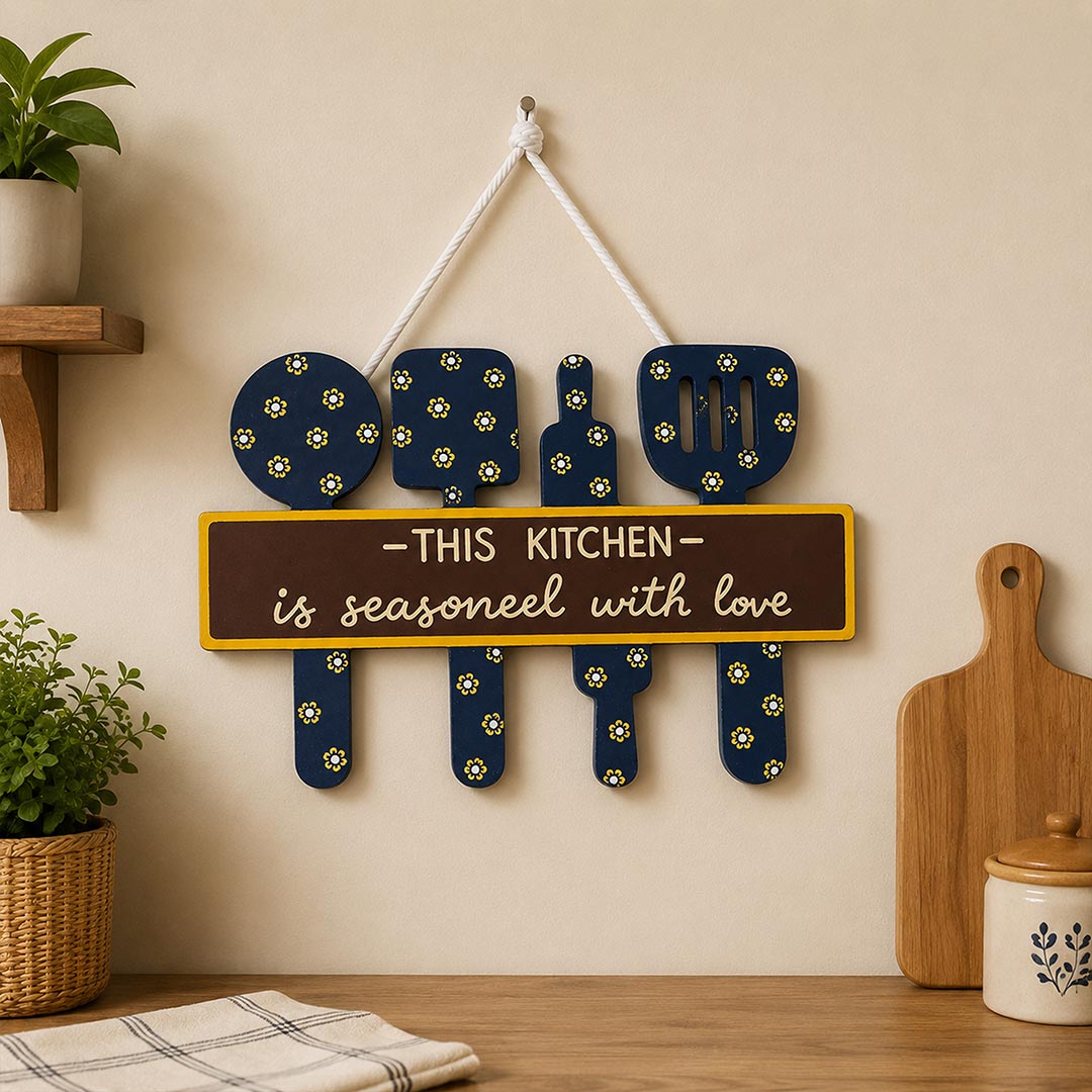 "This Kitchen is Seasoned with Love" Wall Sign | Kitchen Wall Hanger | 9×12" | Love Craft Gifts™