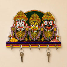 Lord Jagannath Balabhadra Subhadra Key Holder 6x8" | Jagannath Ji Spiritual Wall Key Hanger | Religious Home Décor | Love Craft Gifts™