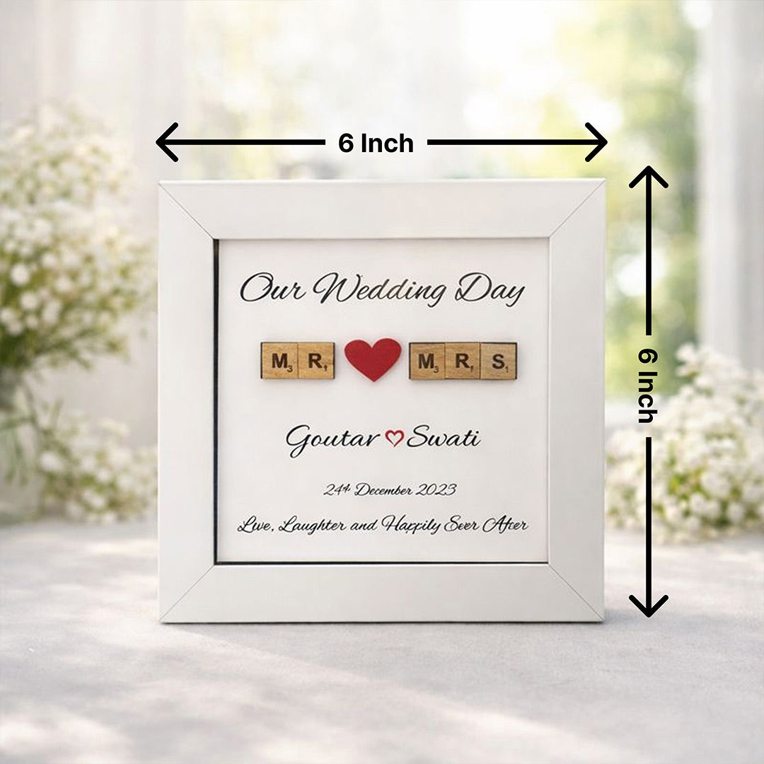 Personalized Wedding Day Photo Frame (6×6”) | Love Craft Gifts