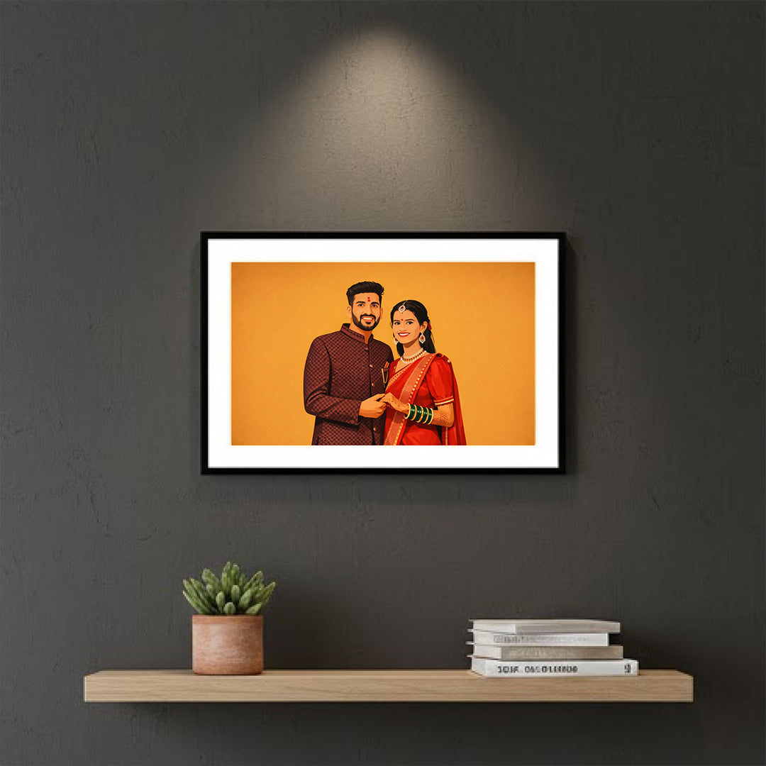 Personalized Horizontal Couple Photo Frame (12×8”) | Love Craft Gifts