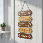 Welcome Home Wooden Hanging Wall Décor (14×9”) | Love Craft Gifts