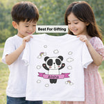 Personalized Cute Panda Girl White T-Shirt – Custom Name Printed Kids Tee | Love Craft Gifts
