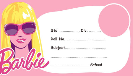 Personalized Barbie Name Slips | 12x18" Sheet with 36 Labels