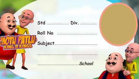 Personalized Motu Patlu Name Slips | 12x18" Sheet with 36 Labels