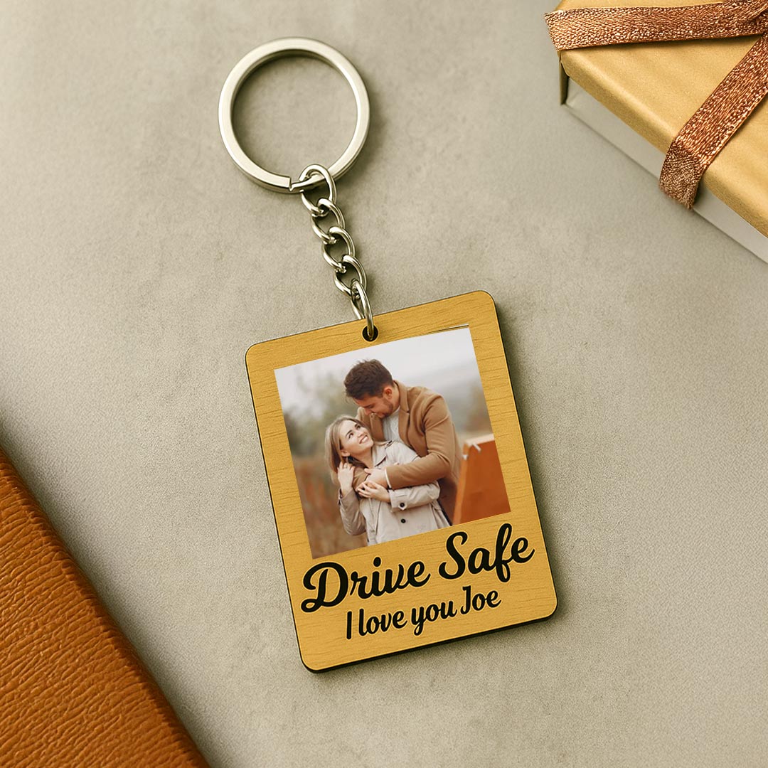 Drive Safe Personalized Wooden Keychain