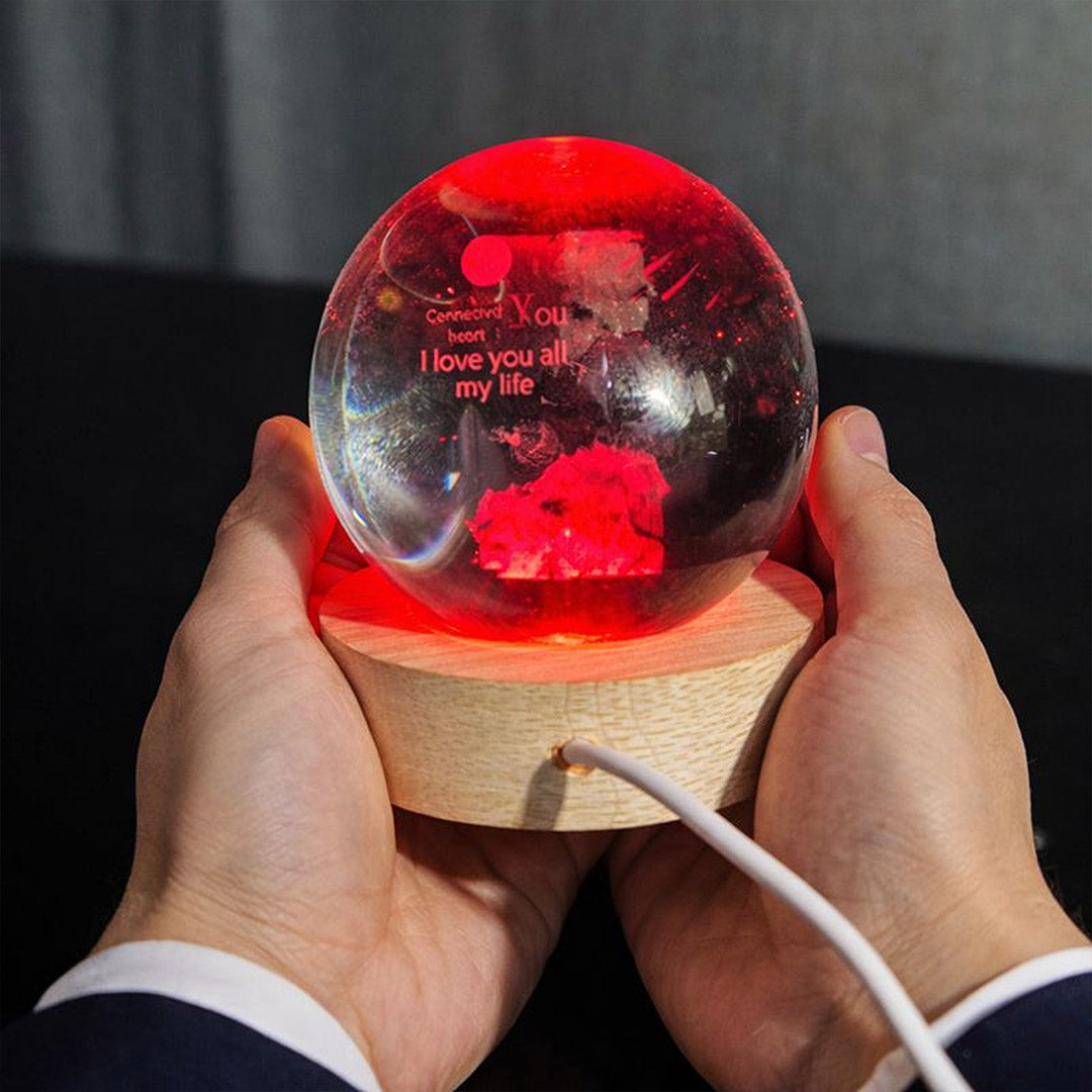 Personalized 3D Crystal Ball Multi-Color LED Lamp | Love Craft Gifts