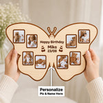 Personalized Butterfly Wooden Photo Frame (15x8 Inch) – Custom Name & Photo Birthday Gift | Love Craft Gifts™