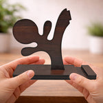 Wooden Mobile Phone Holder & Desk Organizer Stand (5x5 Inch) Premium Wooden Smartphone Stand for Office & Home | Love Craft Gifts