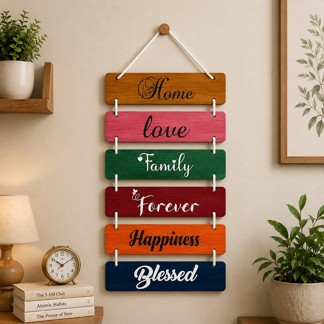 Home Love Family Forever Blessed Wooden Wall Hanging 9x18" | Love Craft Gifts™