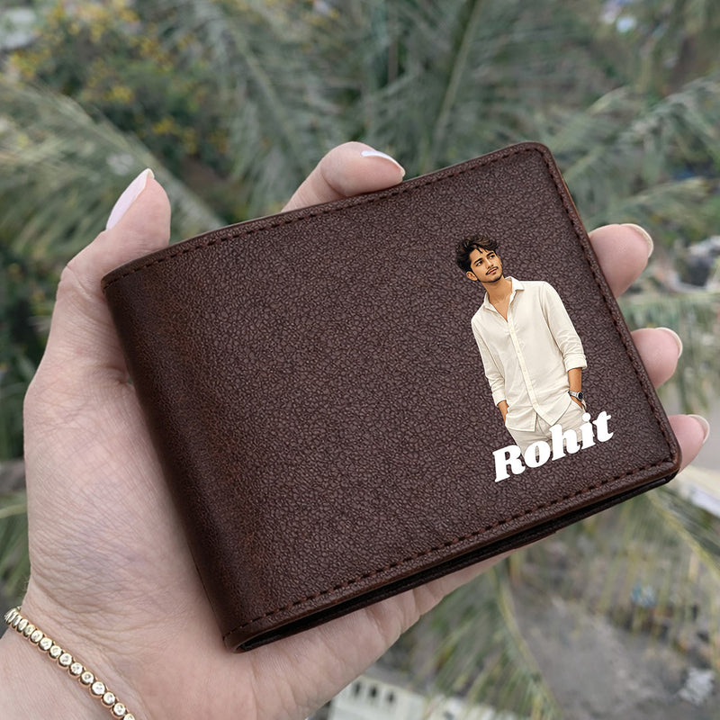 Personalized Men’s Leather Brown Wallet for Boys, Husband & Boyfriend