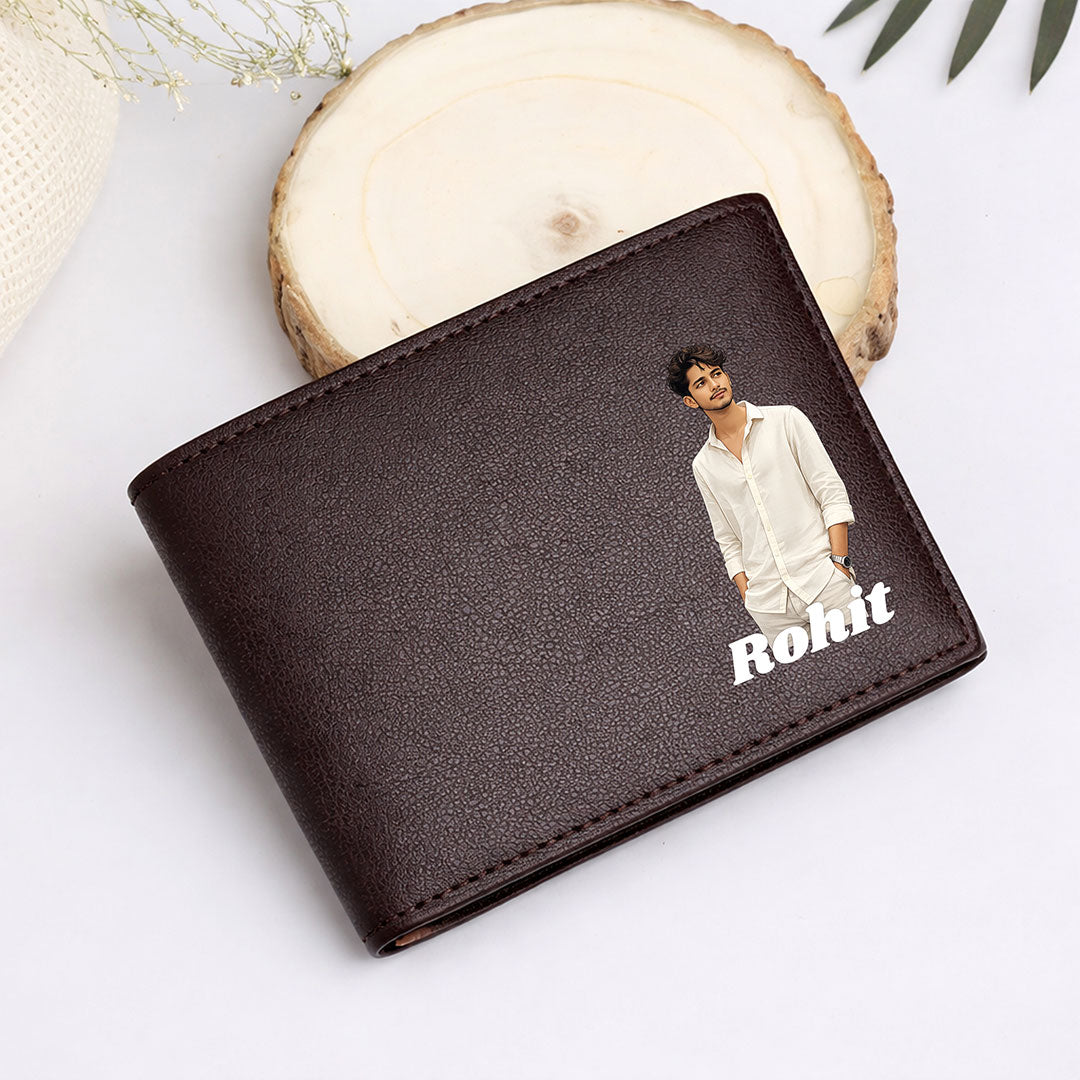 Personalized Men’s Leather Brown Wallet for Boys, Husband & Boyfriend
