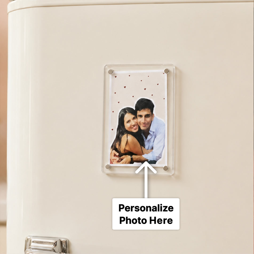 Personalized Couple Acrylic Photo Fridge Magnet | Romantic Gift for Boyfriend, Girlfriend, Husband & Wife | Love Craft Gifts™